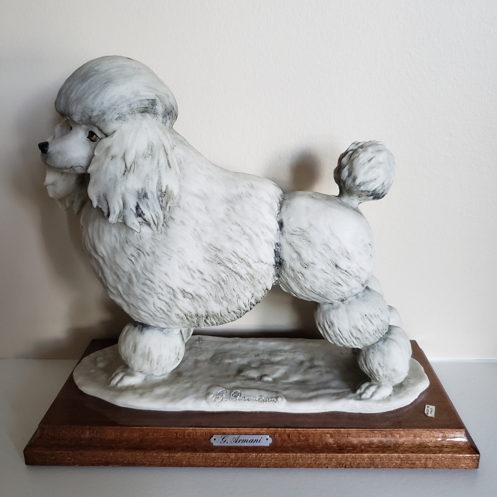 Poodle sculpture by Giuseppe Armani. Made in Italy.